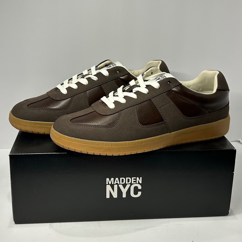 Madden NYC Morddy Mens Dark Brown Fashion Sneakers Gum Sole Size 10 New